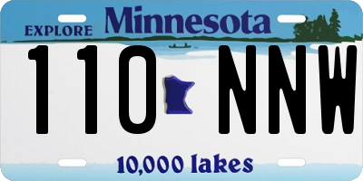 MN license plate 110NNW