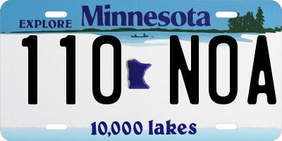 MN license plate 110NOA