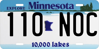 MN license plate 110NOC