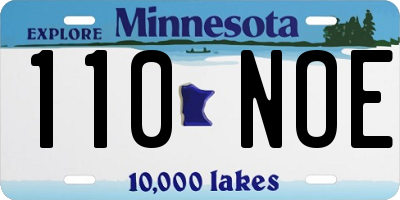 MN license plate 110NOE