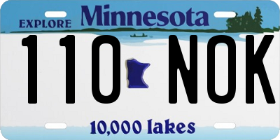 MN license plate 110NOK