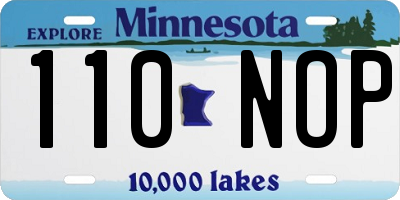 MN license plate 110NOP