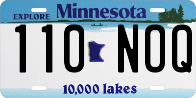 MN license plate 110NOQ