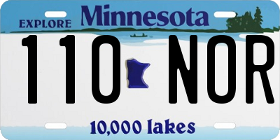 MN license plate 110NOR