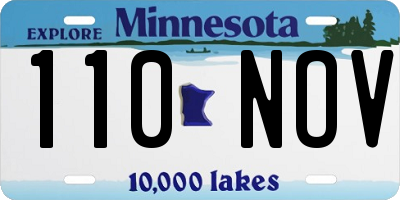 MN license plate 110NOV