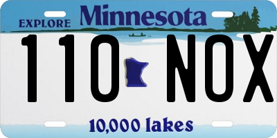 MN license plate 110NOX