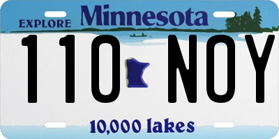 MN license plate 110NOY