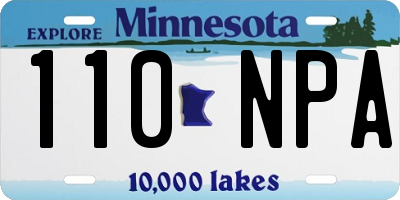 MN license plate 110NPA