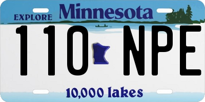 MN license plate 110NPE