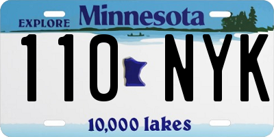 MN license plate 110NYK
