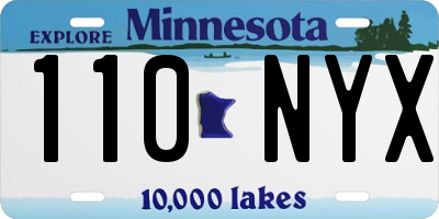 MN license plate 110NYX