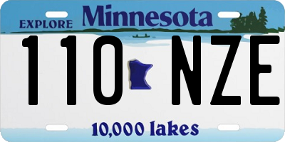 MN license plate 110NZE