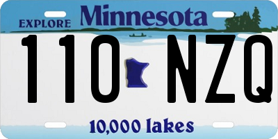 MN license plate 110NZQ