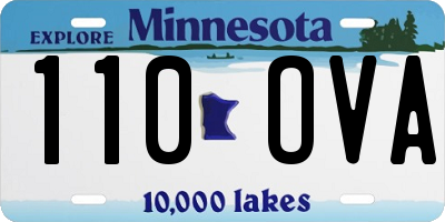MN license plate 110OVA