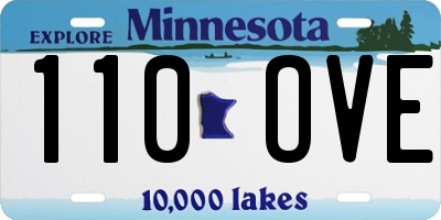 MN license plate 110OVE