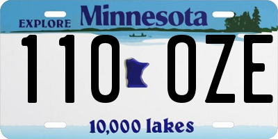 MN license plate 110OZE