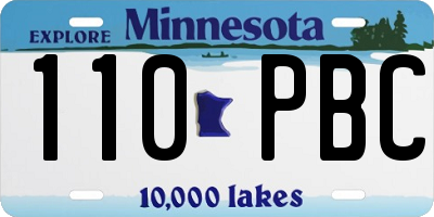MN license plate 110PBC