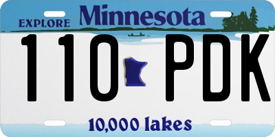 MN license plate 110PDK