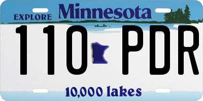 MN license plate 110PDR