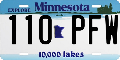 MN license plate 110PFW