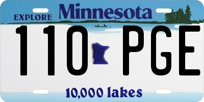 MN license plate 110PGE