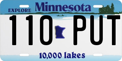 MN license plate 110PUT