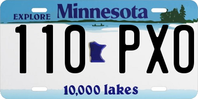 MN license plate 110PXO