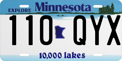 MN license plate 110QYX