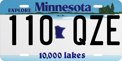 MN license plate 110QZE