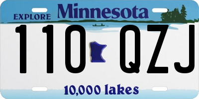 MN license plate 110QZJ