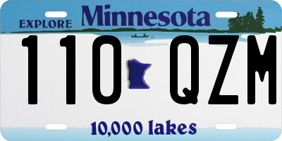 MN license plate 110QZM