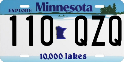 MN license plate 110QZQ