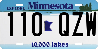 MN license plate 110QZW