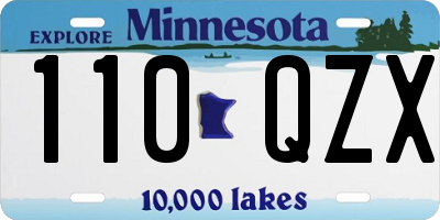 MN license plate 110QZX
