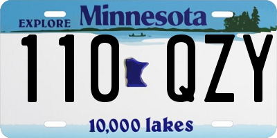 MN license plate 110QZY