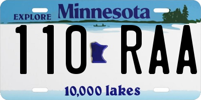 MN license plate 110RAA