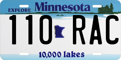 MN license plate 110RAC
