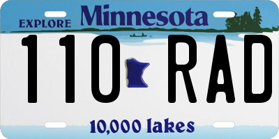 MN license plate 110RAD
