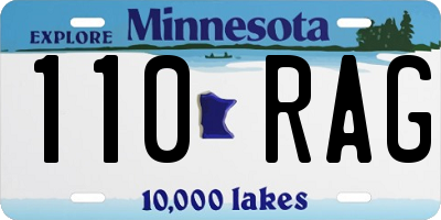 MN license plate 110RAG