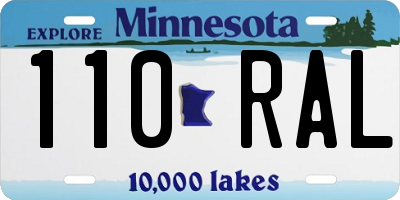 MN license plate 110RAL