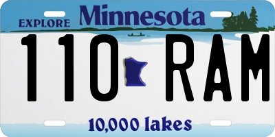 MN license plate 110RAM