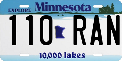 MN license plate 110RAN