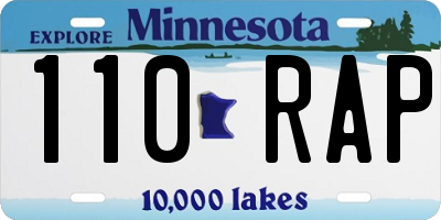 MN license plate 110RAP