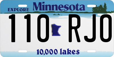 MN license plate 110RJO