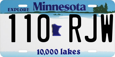 MN license plate 110RJW