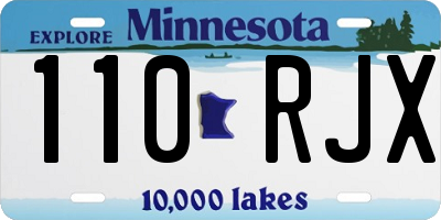 MN license plate 110RJX