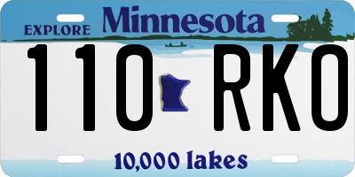 MN license plate 110RKO