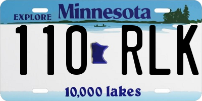 MN license plate 110RLK