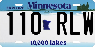 MN license plate 110RLW