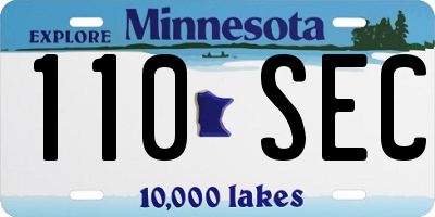 MN license plate 110SEC